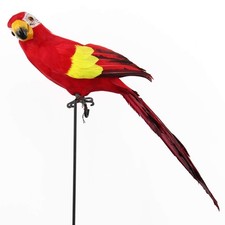 LWINGFLYER Large Red Parrot Lifelike Bird Figurine 17.8inch/45cm Small, picture