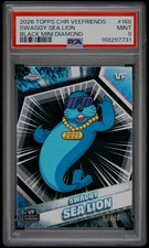 2026 Topps Chrome VeeFriends Swaggy Sea Lion BLACK MINI DIAMOND /10 #168 PSA 9 picture
