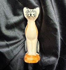 Shearwater Pottery Hand Painted Cat Figurine 3.5