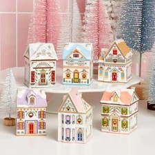 2026 Christmas Village 6 Piece Spice Jar Set Holiday Kitchen Decor picture