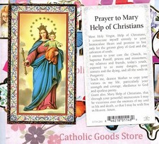Our Lady Help of Christians - gold trim - Paperstock Holy Card picture