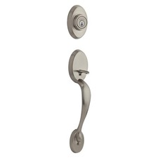 Kwikset 800CELIP15SMTRCAL Handleset, 1 Grade, Brass, Satin Nickel, 2-3/8 x 2-3/4 picture