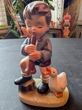 Vintage Erich Stauffer 8213 Backyard Harmony Boy Goose Bird Figurine Japan picture