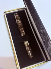 VINTAGE CONWAY STEWART MARBLED LILAC/BROWN FOUNTAIN PEN 14K Gold Nib 1A - Boxed picture