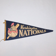 Vintage 1950s 1960s WASHINGTON NATIONALS SENATORS MLB Full Size Pennant Flag picture