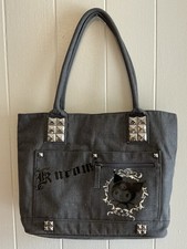 A HTF Rare Vintage Sanrio 2005,2009 Kuromi Punk Rock Canvas Tote Bag picture