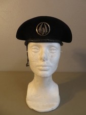 Vintage French Army Transportation Corps Military Beret Cap w/ Badge picture