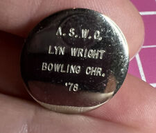 Vintage Silver tone 1978 A.S.W.C Bowling Chair Pin, Lyn Wright picture