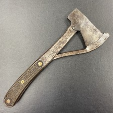 Rare Antique W.L. Marble No. 2 Safety Pocket Axe Hound & Hare Gutta Percha picture