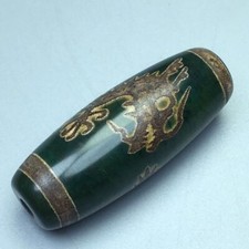 Tibetan Dragon Dzi Bead Raw Stone Pendant Necklace Agate Loose Bead Jewelry picture