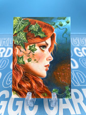 【Black Card】GGC Studio DC Poison Ivy Hand Drawn Custom Art Sketch Card 1/1 AUTO picture