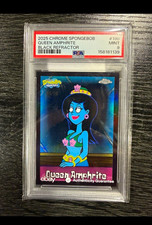 Topps 2025 Chrome SpongeBob Queen Amphrite Black Refractor /10 #198 PSA 9 picture