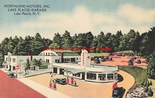 NY, Lake Placid, New York, Northland Motors, Socony Gas Station, MWM No A-1502 picture