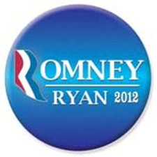 Mitt Romney Paul Ryan For President 2012 2.25 Inch Button Pin picture