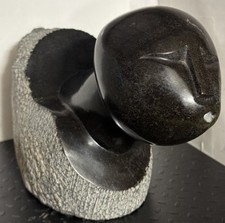 Signed Marizva Shona Stone Sculpture Zimbabwe African Art Abstract Bust 9x6x4:1T picture