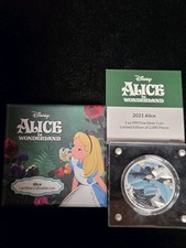2021 ALICE IN WONDERLAND 1OZ 999 FINE SILVER LIMITED 2,000 PIECES picture