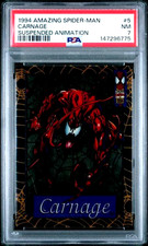 1994 FLEER THE AMAZING SPIDER-MAN SUSPENDED ANIMATION #5 CARNAGE PSA 7 picture