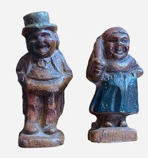 Miniature Wood Man & Woman Composite Painted 2