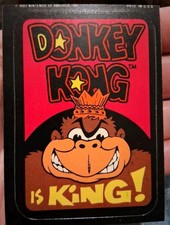 vintage 1982 Donkey Kong Is King Sticker Card Higher Grade picture