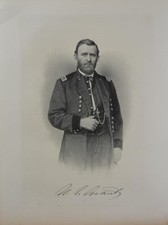 Antique United States Civil War General U.S. Grant Art 1878 American History picture