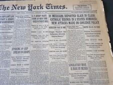 1927 JANUARY 12 NEW YORK TIMES - 21 MEXICANS REPORTED SLAIN IN CLASH - NT 6387 picture