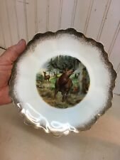 Vintage Buffalo China Plate Wild Game Mule Dear Moose 9in Diner Plate picture