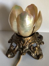 Antique Victorian Mother of Pearl Shell Lamp  All Original  5” Tall picture