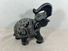 Vintage Idian Hand Carved Soapstone Elephant Sculpture, Trunk Up For Good Luck picture