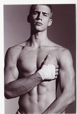 REPRINT Shirtless Handsome young man gay vtg photo picture