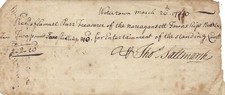 Colonial 1740 Receipt For MA Frontier Standing Committee's Entertainment picture