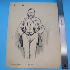 Walt McDougall Original Cartoon Art 1890's NY World Humor HAND DRAWN & SIGNED? c picture
