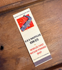 1958 USS Nautilus SSN-571 Matchcover First Nuclear Powered Ship Lion Match picture