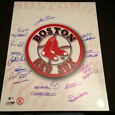Jimmy Piersall George Kell Don Zimmer +18 Boston Red Sox Signed Autograph 16x20 picture