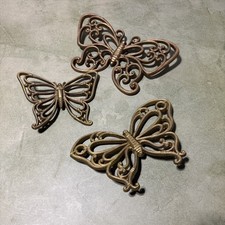 Vintage 70s Homco Dart Co. Butterfly Wall Decor. Lot Of 3. picture