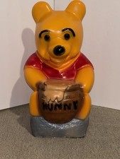 Vintage Large Chalkware Winnie The Pooh Hunny Pot Coin Bank Carnival Prize Rare picture