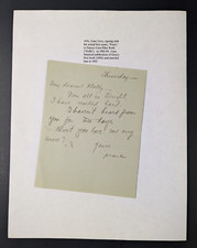 Pearl Zane Gray - Handwritten Note to Fiancee Lina Elise Dolly Roth picture