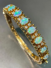 Diamond Bold Statement Bangle Bracelet In 14k Yellow Gold Plated 7.5'' Inch picture