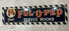 Vintage Poultry Feed Tin Sign FULL-O -PEP Chicken Farm Cow Seed Rare Embossed picture