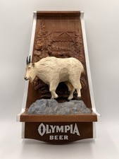 Vintage Olympia Goat Wall Mount Sign - Wildlife Series 3D Animal Display Ad picture