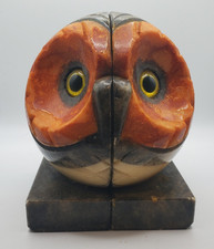 Vintage Italian Alabaster Stone Owl Bookends Italy picture