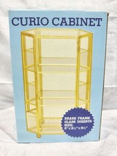 Vintage Brass Glass Display Cabinet Curio Case Box 3 Shelves MCM NEW BOX picture