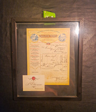 Daburon Freres Paris Framed Invoice Letterhead w/ S. Etienne Card Insert picture