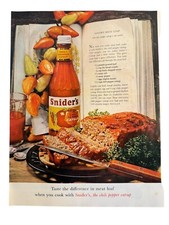 Vintage 1961 Snider's Catsup Meatloaf Dish Food Advertisement Print Ad picture