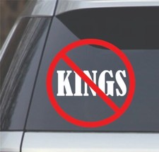 No KINGS Window Sticker Decal – White 5.25
