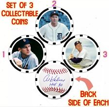 AL KALINE - THREE (3) COMMEMORATIVE POKER CHIP/COIN SET ***SIGNED*** picture