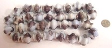 1930s vintage 6/8 inch handmade porcelain glass 33 focal end of day beads 41929 picture