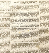 1849 Daniel Webster Marshfield Massachusetts Farm Estate Agriculture Article picture