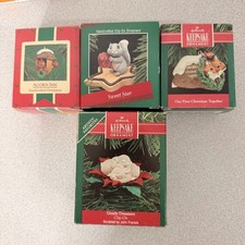Lot of 4 VTG Hallmark Keepsake WOODLAND animal Christmas ornaments In Box picture