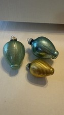 3 Vintage Shiny Brite Chinese Lantern Ornaments Made In USA picture