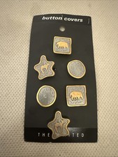Vintage Button Covers The Limited African Animal Theme Gold & Silver picture